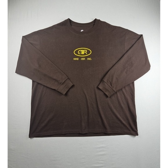 Nike Other - Nike Air Inc Long Sleeve Graphic Tee Brown 100%‎ Cotton Mens Size XXL